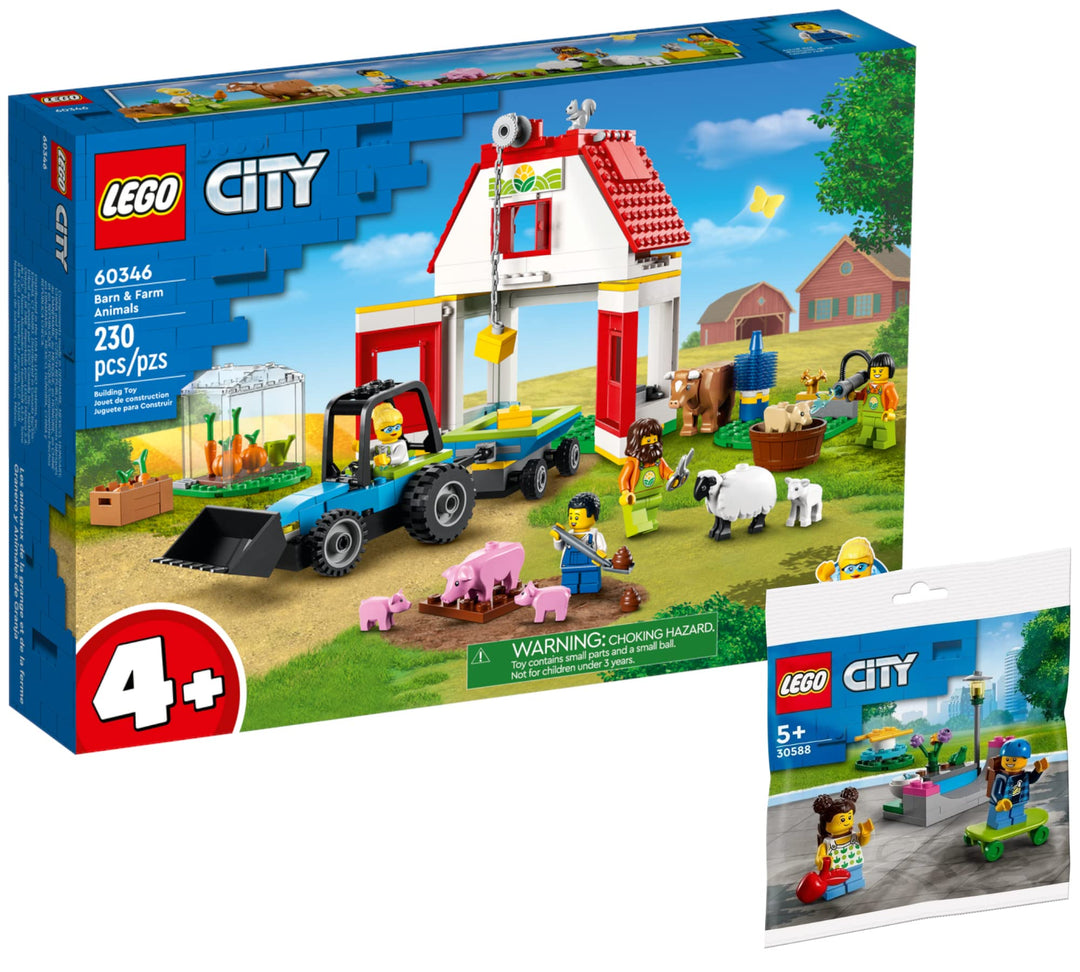 Ameet Verlag Lego City Set: Bauernhof mit Tieren 60346 + Kinderspielplatz 30588 Polybag, 60345, 3058