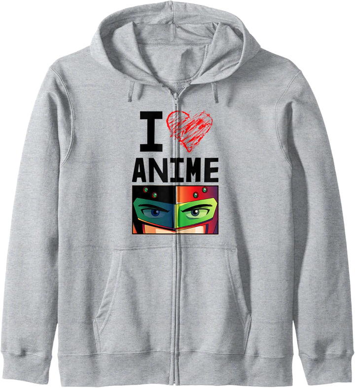 Ich liebe Anime Lustiges Gesicht Liebe Animation Kapuzenjacke