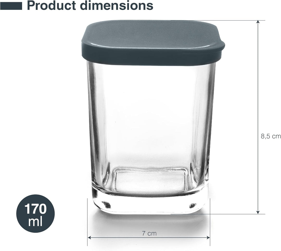 Lacor - 69438 - Joghurtbereiter, Klarglas, 9 Stück, Spülmaschinenfest, BPA-frei, Fassungsvermögen: 1