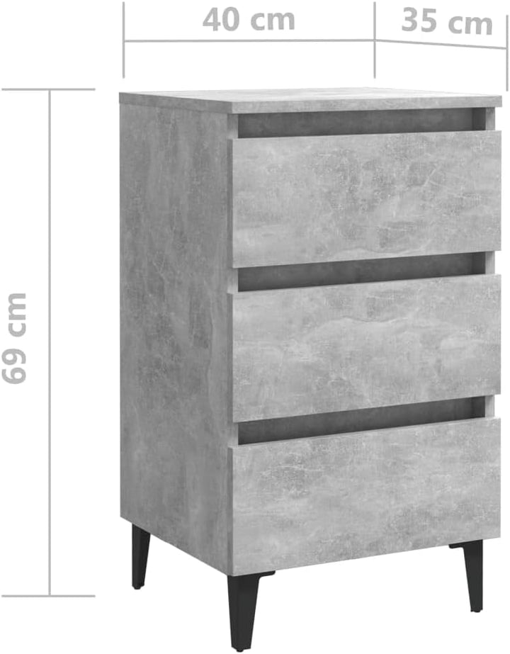 FIRBNUS Bedside Table Nachtkonsole Beistelltisch mit Stauraum Night Stand Nachttisch mit Metallbeine