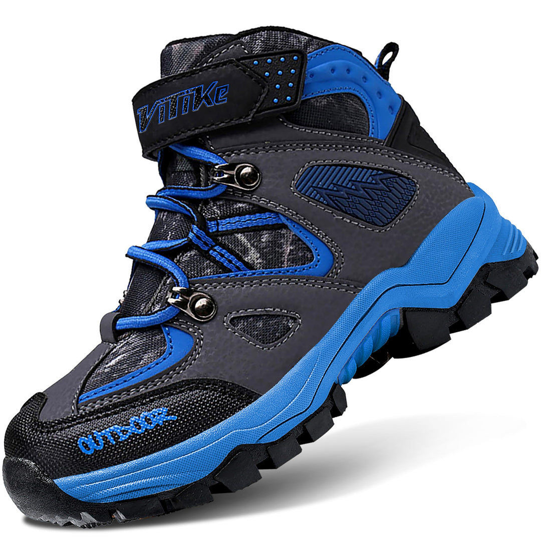 ASHION Jungen Winterschuhe Kinder Mid Schneestiefel Gefütterte Winterstiefel Wanderschuhe Trekking B