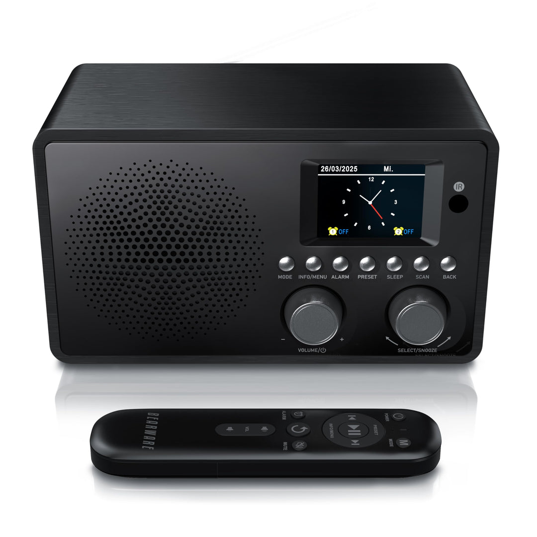 CSL - DAB+ Radio mit TFT Display und Fernbedienung - Bluetooth DAB Plus Radiowecker – DAB DAB+ FM-Ra