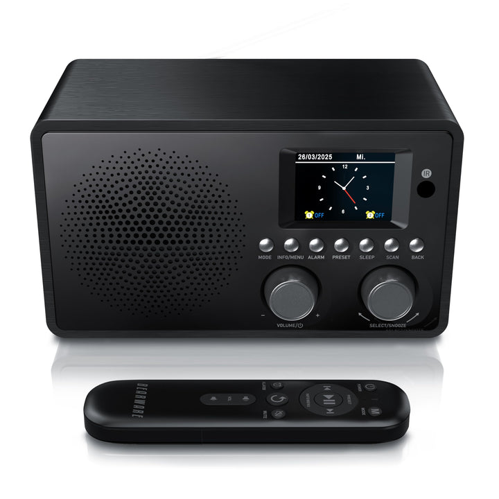 CSL - DAB+ Radio mit TFT Display und Fernbedienung - Bluetooth DAB Plus Radiowecker – DAB DAB+ FM-Ra