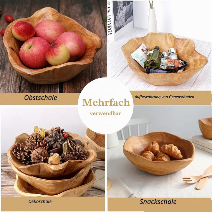 Oriental riverkit Obstschale aus Naturholz für unverwechselbares Dekor, unregelmässige kreative Holz