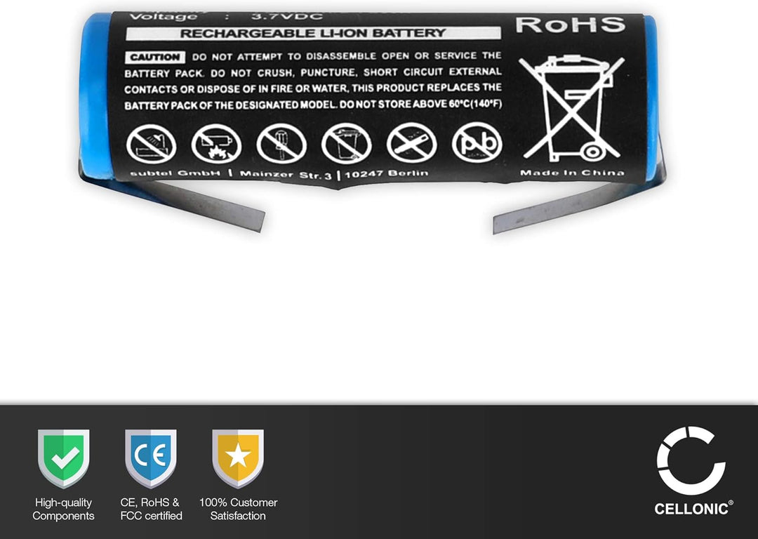 CELLONIC, Akku für Rasierer kompatibel mit Philips Norelco HX6972, HQ9090, HX6986, HQ8240 (3.7V, 750