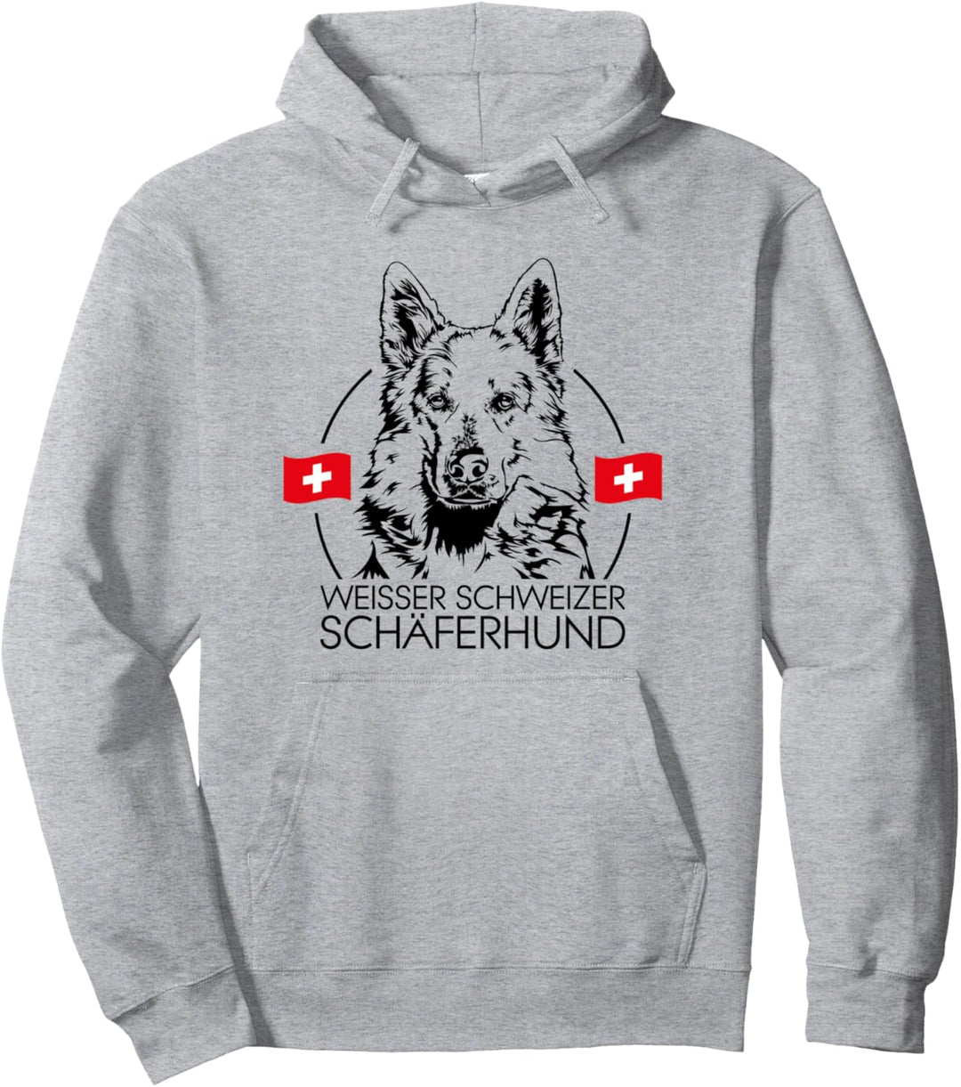 Weisser Schweizer Schäferhund Hund Hunde Portrait Wilsigns Pullover Hoodie