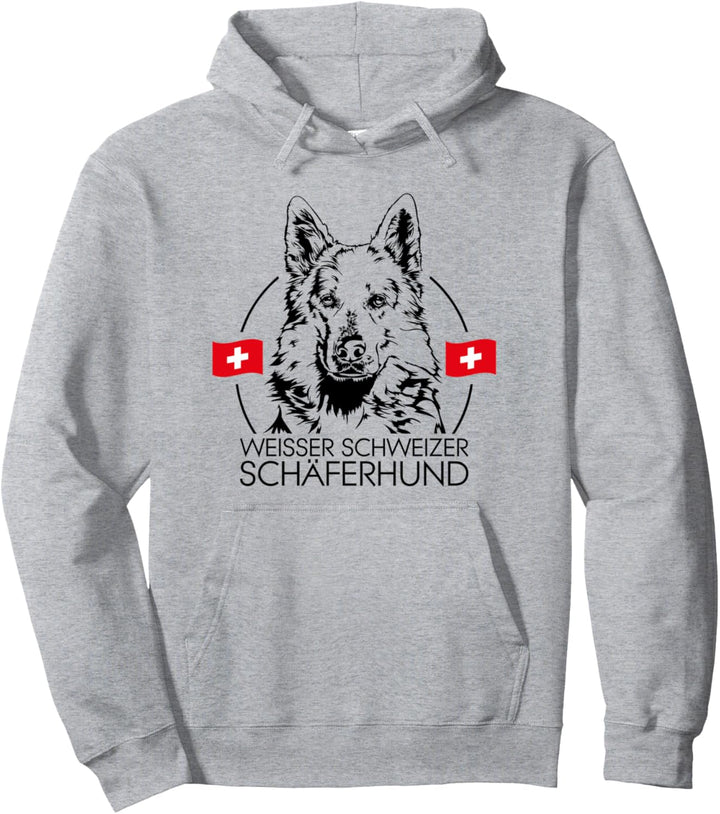 Weisser Schweizer Schäferhund Hund Hunde Portrait Wilsigns Pullover Hoodie
