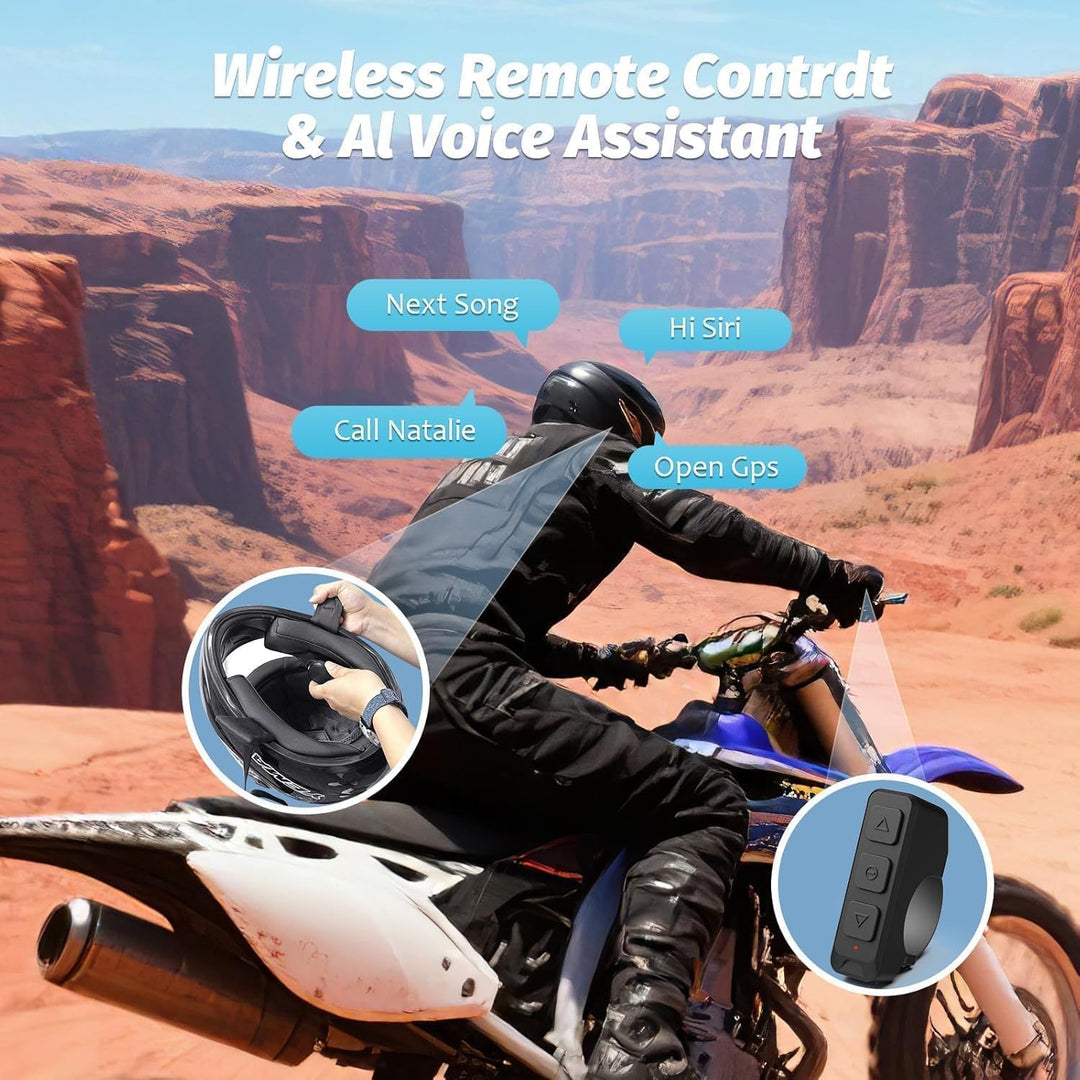 OBEST Motorradhelm Bluetooth Headset, TWS Kabellose Kopfhörer mit Ladeetui, Bluetooth 5.3 &amp; ANC Akti