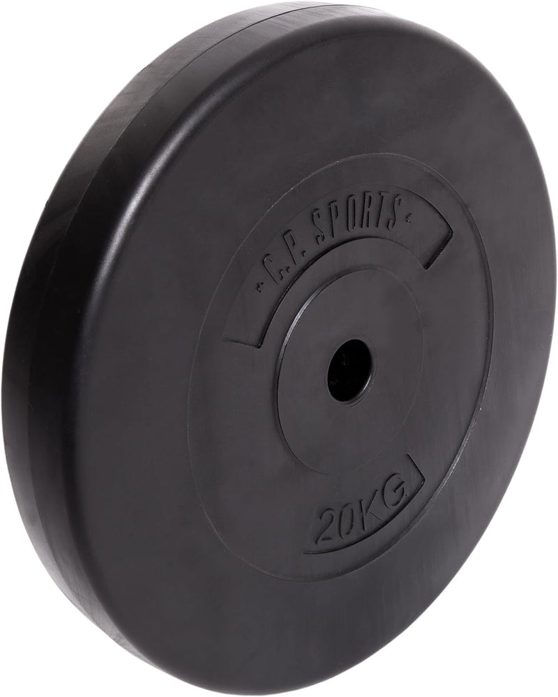 C.P.Sports Hantelscheiben 30mm | Paare 0,5KG bis 20KG oder Sets 26KG / 52KG | Kunststoff mit Zementf