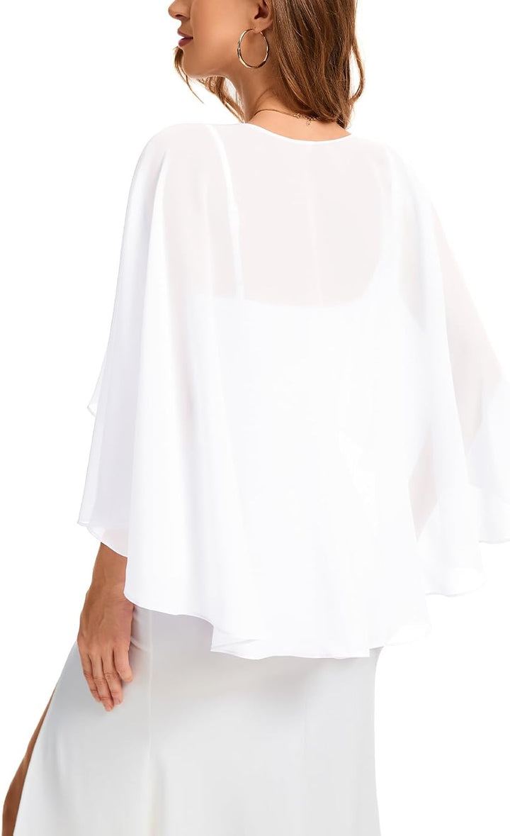 Bbonlinedress Chiffon Capes Damen Sommer Weiche Capelets leichte Tücher Wraps für Abendkleider Schal