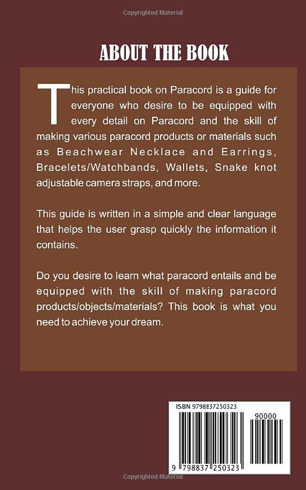 PARACORD AND PARACORD PROJECTS: A Practical Step-By-Step Guide on How to Make Beachwear Necklace and