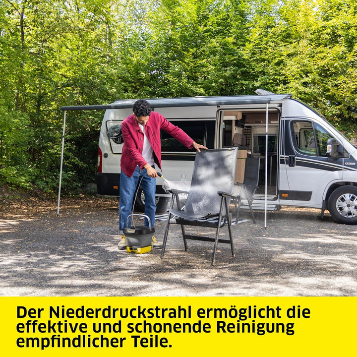 Kärcher Druckreiniger OC 3 Foldable, Mobile Reinigung für Fahrrad, Camping und Garten, Niederdruck,