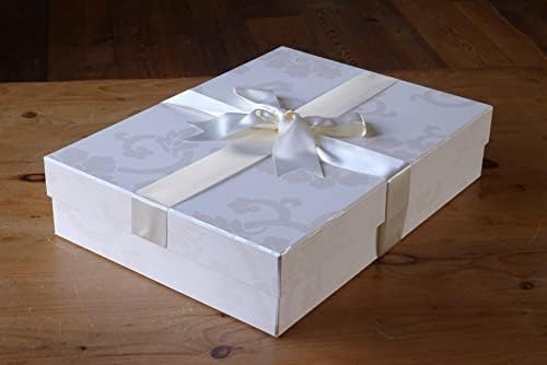 Aufbewahrungsbox für Hochzeitskleid, mittelgross, 48 x 36 x 11 cm, elfenbeinfarben