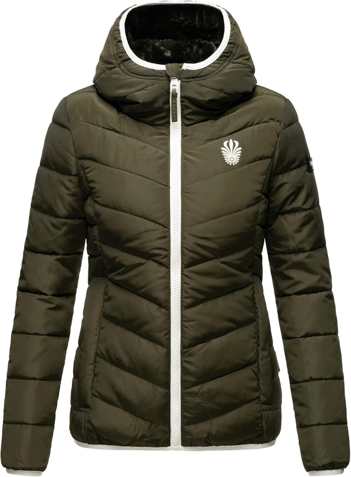 Navahoo Damen Jacke Steppjacke Übergangsjacke gesteppt Stepp Herbst B675 XS Olive, XS Olive
