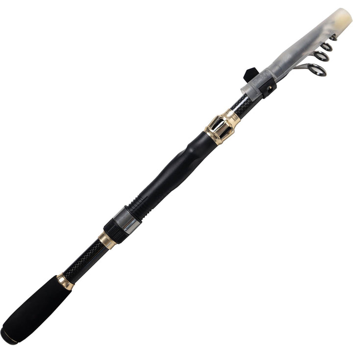 Teleskoprute Reiserute 2,10m 7-28g – Spinnrute Angelrute Carbon 136g, 44 cm Packmass - für Barsch Fo