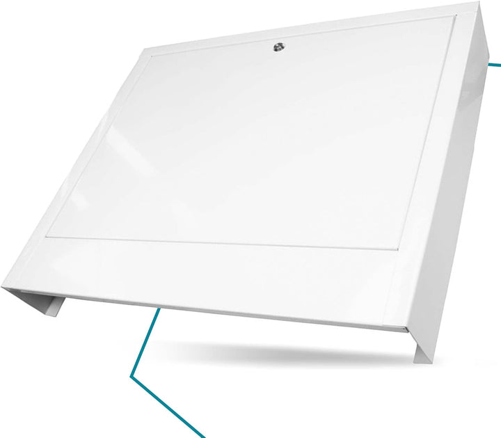 Verteilerschrank Zentrale Fussbodenheizung 10-12 Anschlüsse Aufputzgehäuse aus Weiss Pulverbeschicht