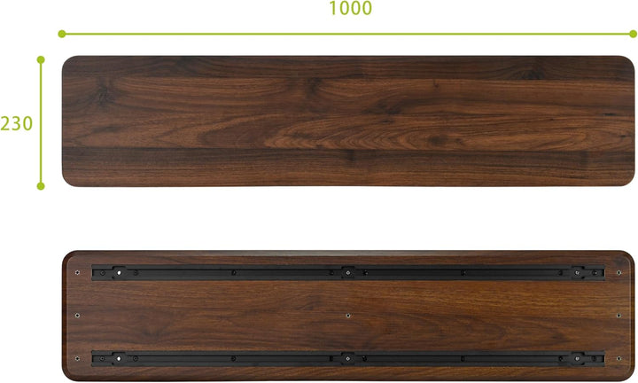 Monitorständer Desk Shelf 100 cm Walnuss | Monitorerhöhung Holz mit modularem Schienensystem | Schre