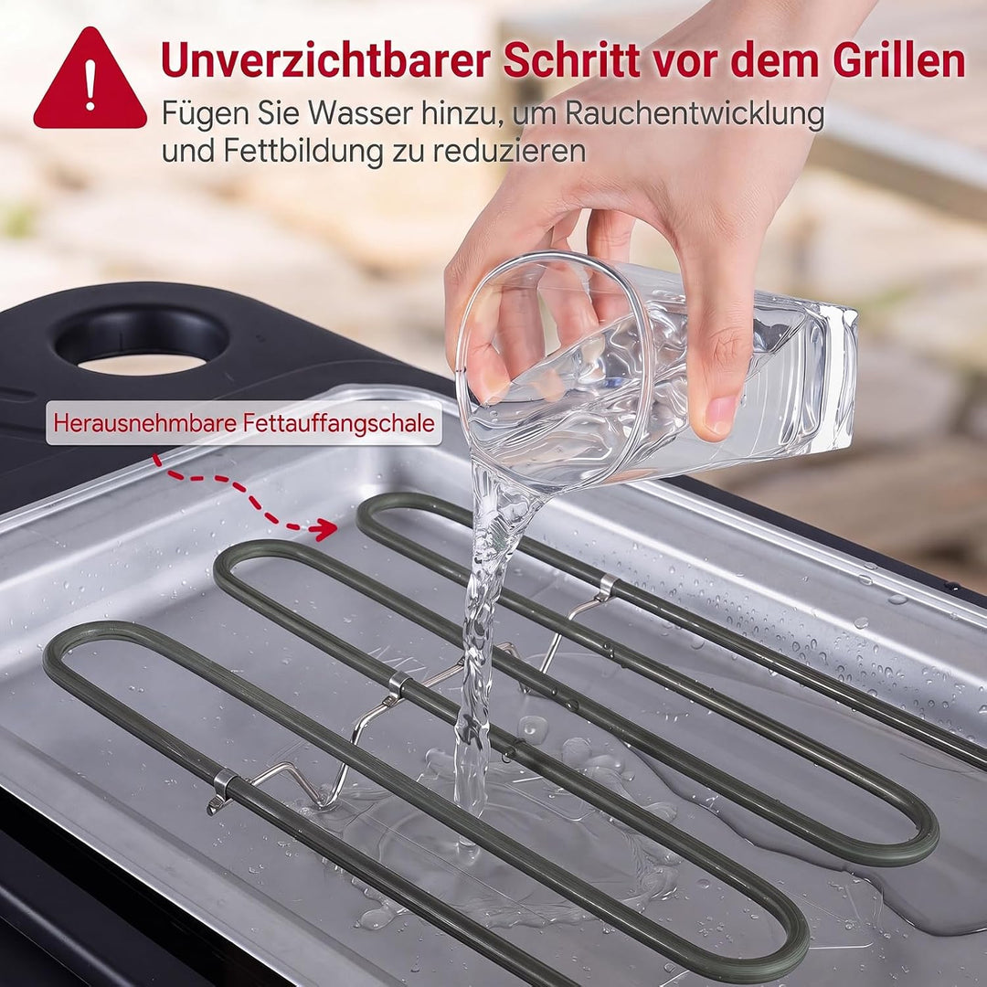 COSTWAY 2 in 1 Elektrogrill 2000W bis 280 ℃, Standgrill höhenverstellbar