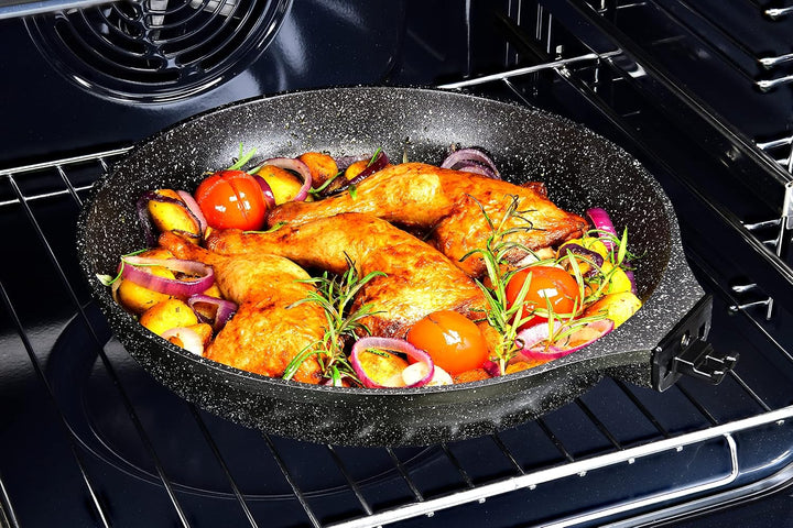 Linnuo Aluguss Pfanne 28 cm abnehmbarer Griff, Antihaft beschichtete Pfanne Induktion und alle Herde