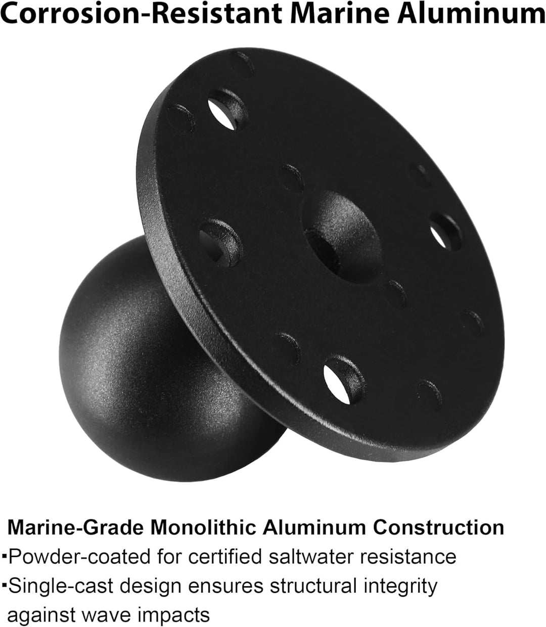 2,25 Zoll/D-Grösse Kugelhalterung aus Aluminiumgusslegierung, AMPS-Loch-Rundplattenbasis, Kompatibel