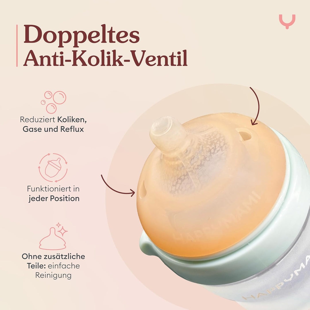 2er Set Babyflaschen (Brustähnlich) - Baby Erstausstattung für Neugeborene - Personalisierbar & Anti