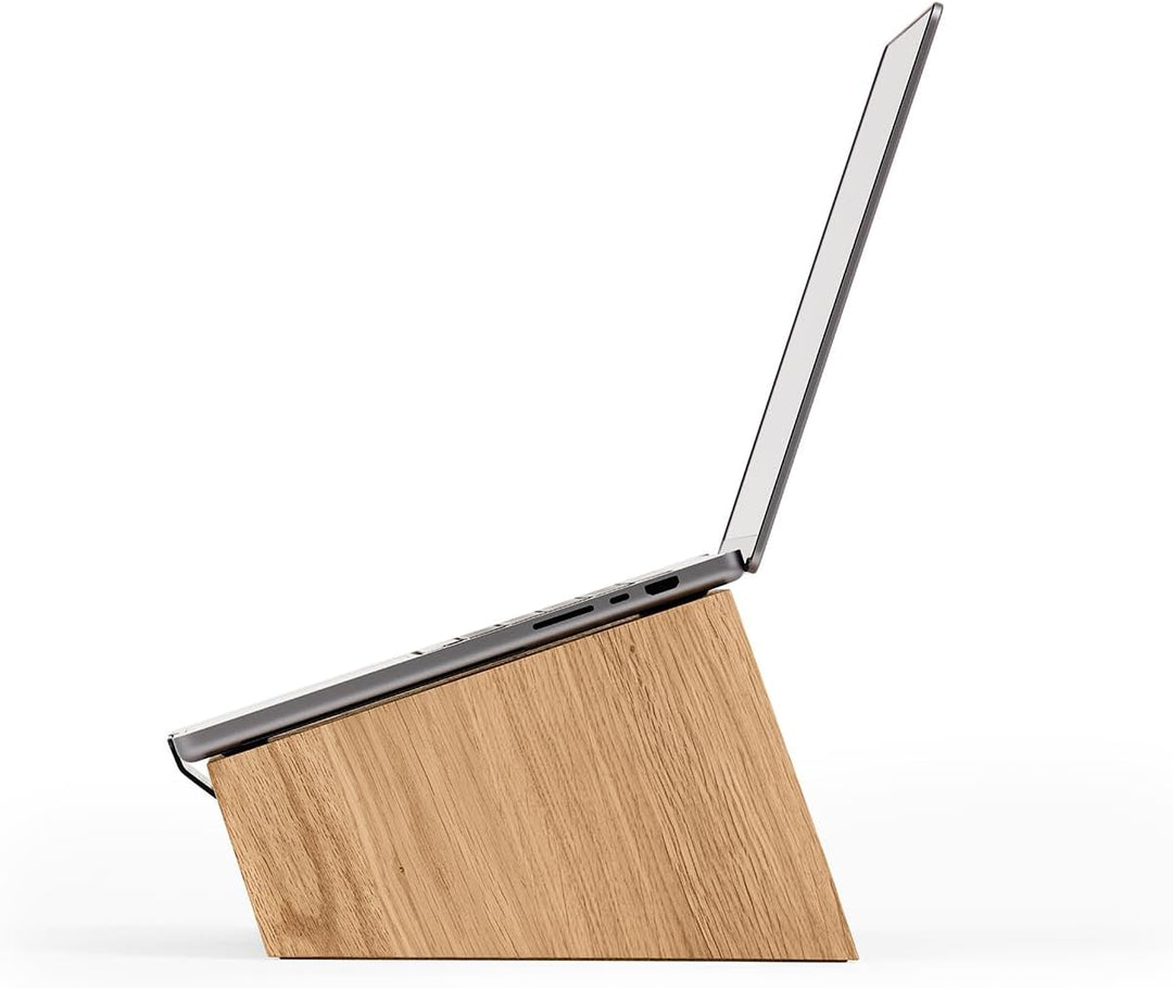 Oakywood - Laptop Ständer Holz - Notebook Stand - für Laptops 13-14", Hand Made, mit Metall Halterun