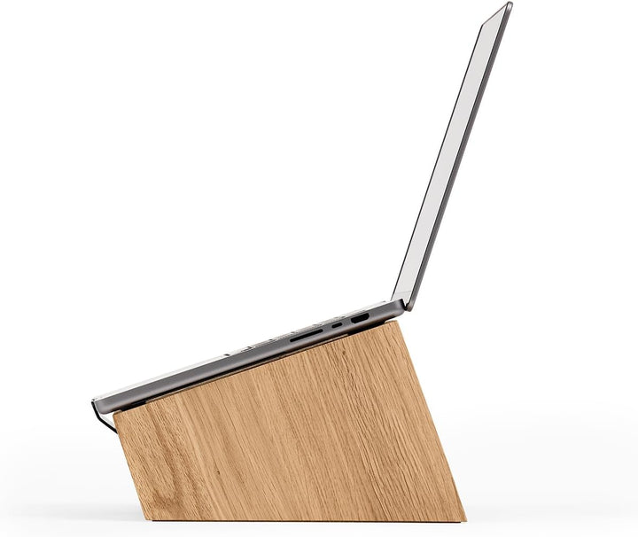 Oakywood - Laptop Ständer Holz - Notebook Stand - für Laptops 13-14", Hand Made, mit Metall Halterun