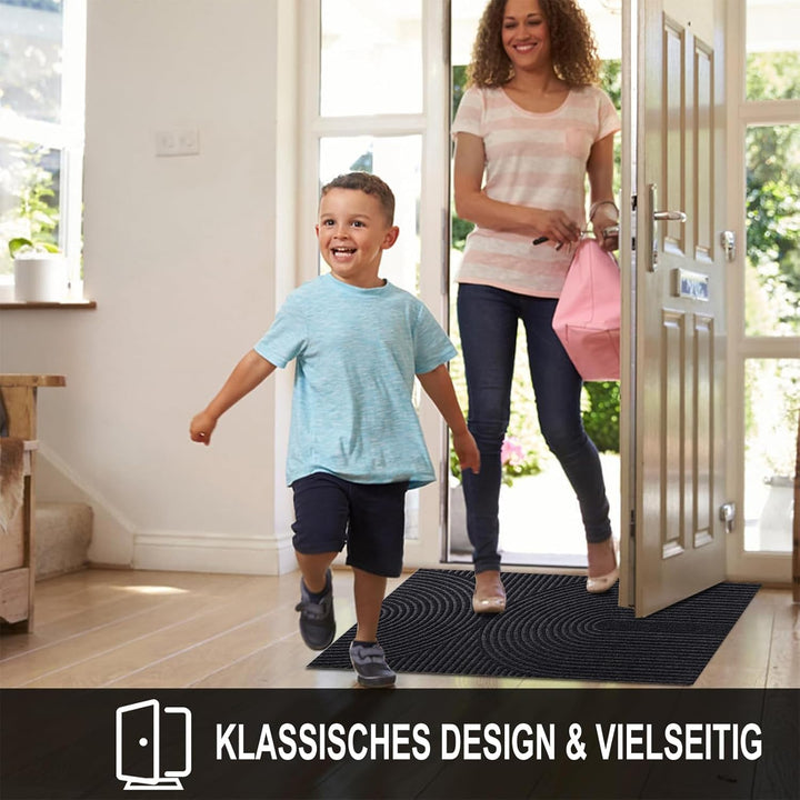 Fussmatte 60x90 cm Innen und Aussen - rutschfeste Schmutzfangmatte - Waschbar Fussmatte, Wasserdicht