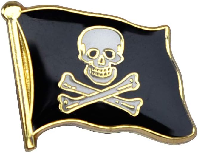 MADSea Elbsegler Premium Tuch mit Flaggenpin Pirat Jolly Roger dunkelblau Pin, Grösse:54, Pins:Pirat
