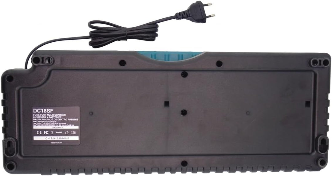 14,4 V–18 V Ladegerät, 4 Anschlüsse, Ersatz für Makita DC18SF Ladegerät Ladegerät-18V-LXT-Serie-4-Po