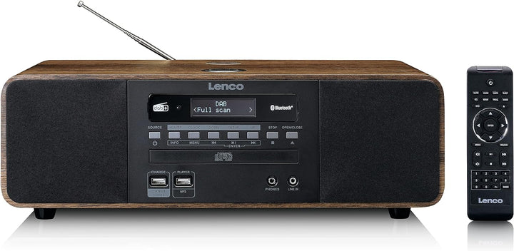 Radio Lenco Dar-051 Dab+ – Kompakt-System – CD / MP3-Player – Bluetooth 5.0 – PLL FM – 2 Stunden Ala