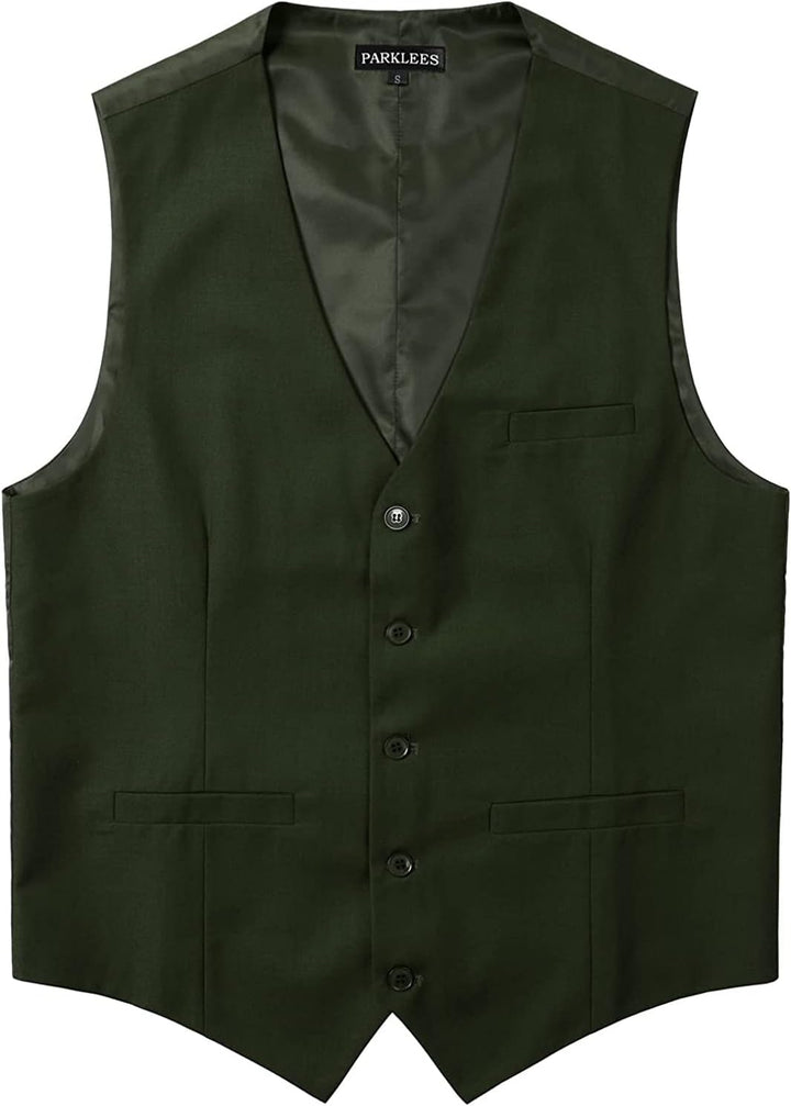 PARKLEES Herren Hipster Urban Design Business formelle Weste Slim Fit Anzug Smoking Kleid Weste S Ol
