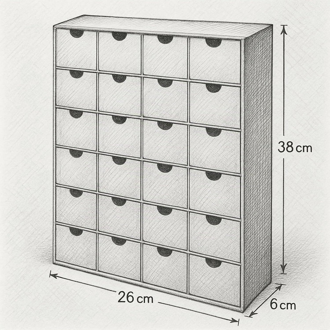 Adventskalender zum selbst Befüllen mit 24 Schubladen-Boxen, DIY-Weihnachtskalender Bastelset (Zahle