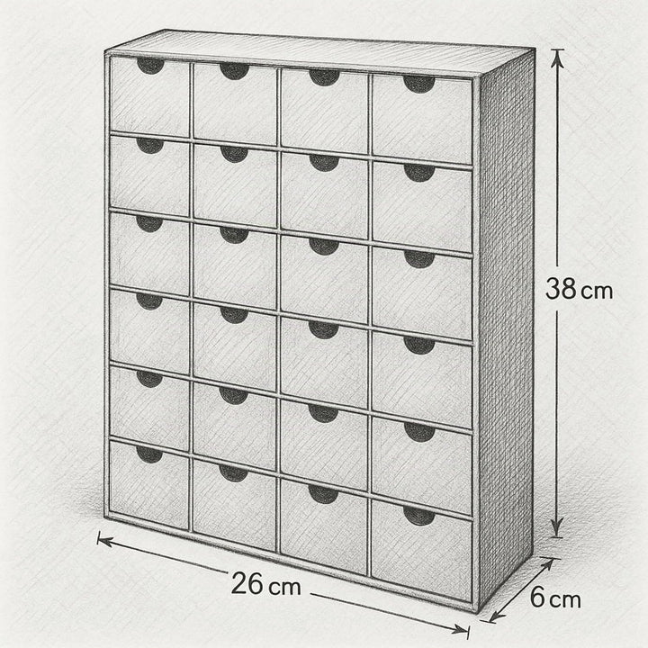 Adventskalender zum selbst Befüllen mit 24 Schubladen-Boxen, DIY-Weihnachtskalender Bastelset (Zahle
