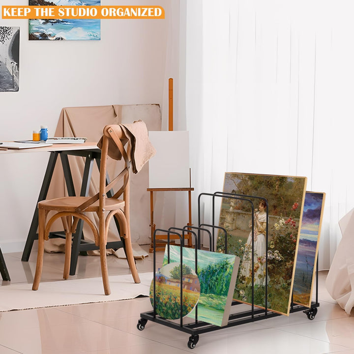 uyoyous Mobile Kunst-Trockengestell 85×69×44cm Trockengestell für Kunst Einstellbares Intervall Kuns