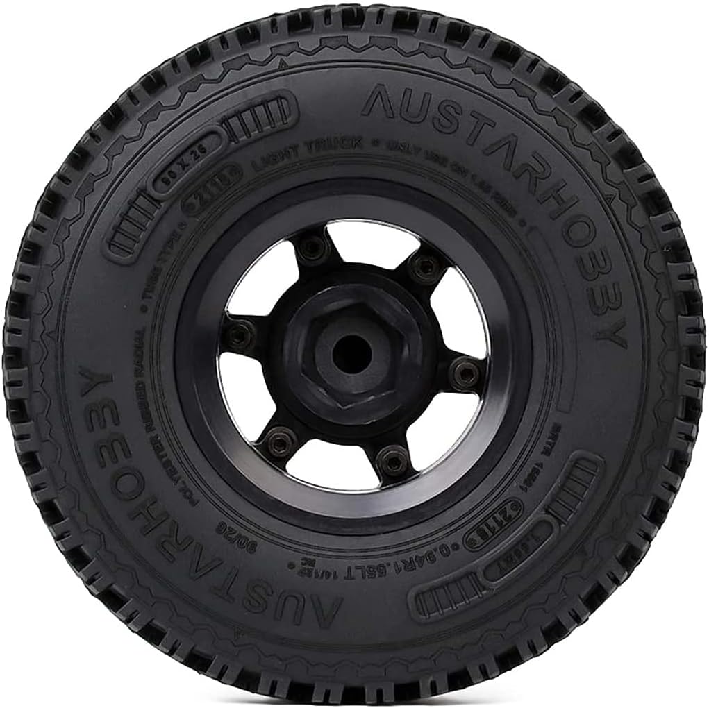 KEEDA 3,9 cm (1,5 Zoll) RC Reifen und Kunststoff-Beadlock-Felge für 1/10 RC Crawler Auto D90 Pajero