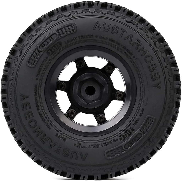 KEEDA 3,9 cm (1,5 Zoll) RC Reifen und Kunststoff-Beadlock-Felge für 1/10 RC Crawler Auto D90 Pajero