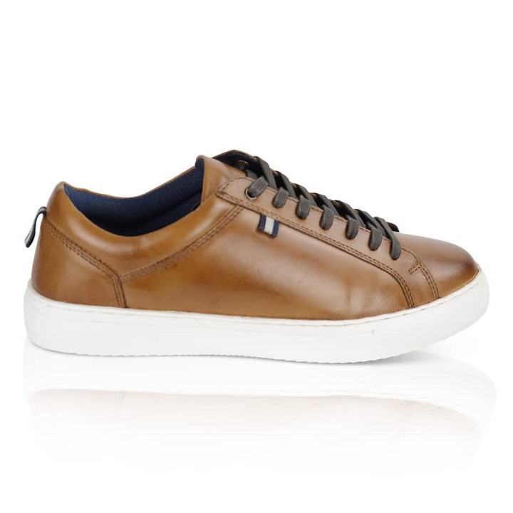 SILVER STREET LONDON Holden Men's Leder Sneaker Shoes Grössen 41-46 43 EU Bräunen, 43 EU Bräunen