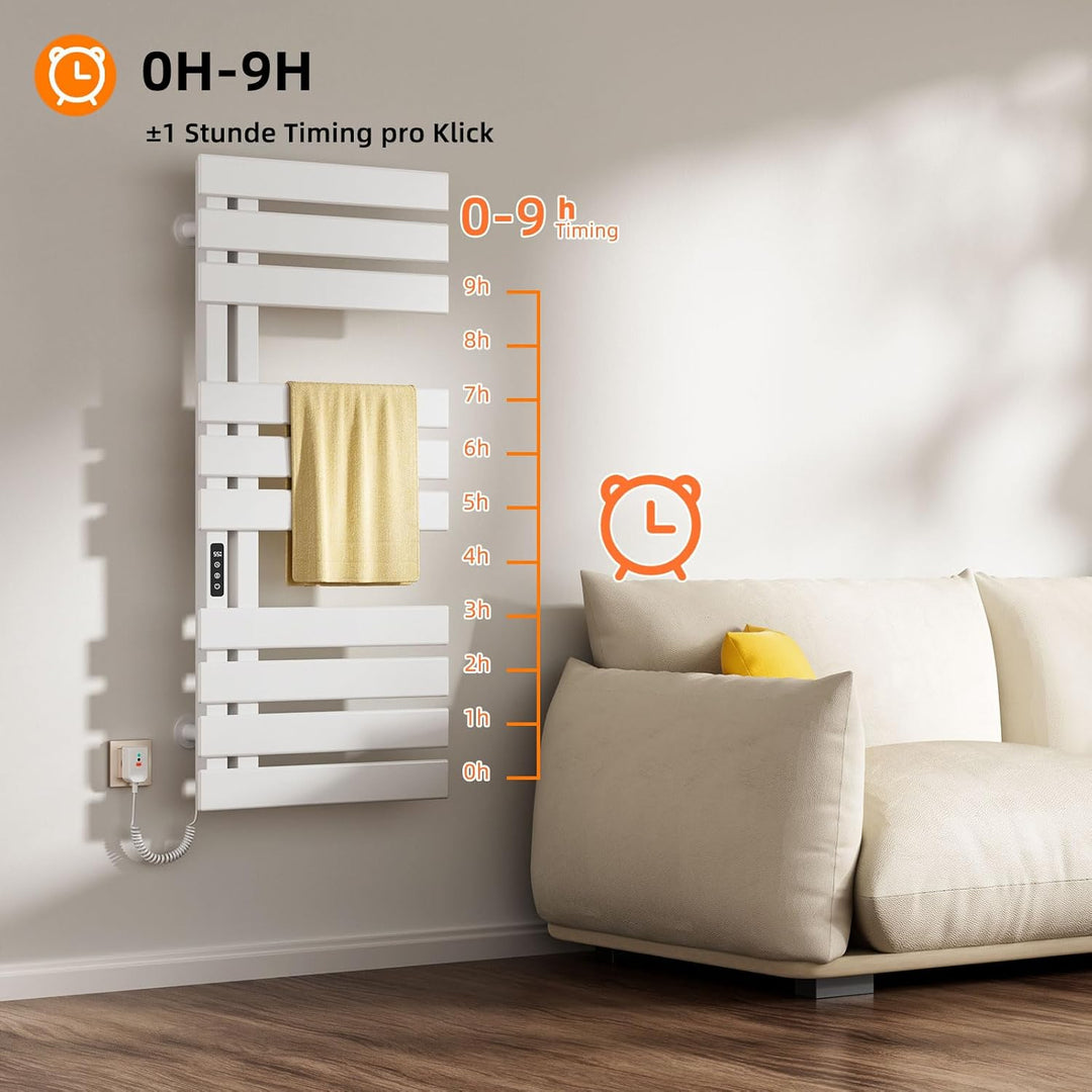Elektrischer Handtuchhalter, WiFi Smart Thermostat Schwarz Handtuchwärmer, für Alexa und Google Home