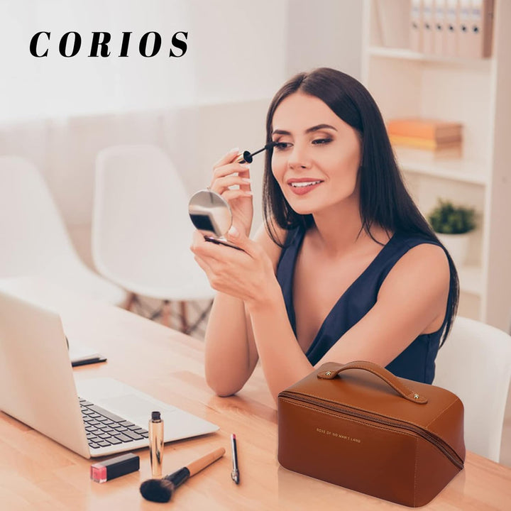 Kulturtasche für Frauen Tragbare Kosmetiktasche Wasserabweisende Kulturbeutel Reise Waschbeutel Toil