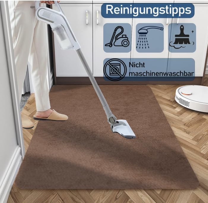 Schmutzfangmatte 60x90cm,Superdünn InnenFussmatte, Saugfähiges Rutschfester Teppich, strapazierfähig