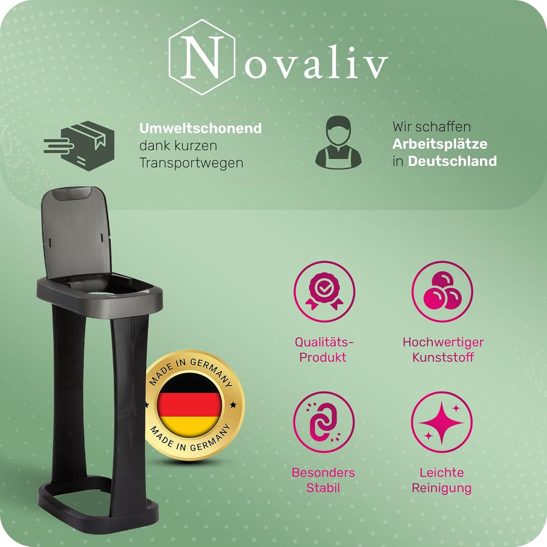Novaliv Sparset 10x Müllsackständer mit Deckel für 70L-120L Müllsäcke, extra Robust & Fester Stand O