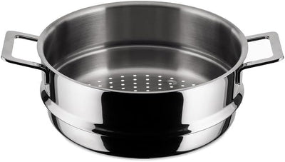 Alessi "POTS & PANS" Durchschlagartiger Einsatz zum Dünsten aus Edelstahl, 6.5 x 30.5 x 24 cm Silber