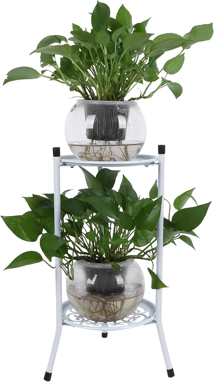 Blumenständer, 2-stufiger Metall-Pflanzenständer Blumentopf Holde, Stabiles Stativ-Stützgestell, für