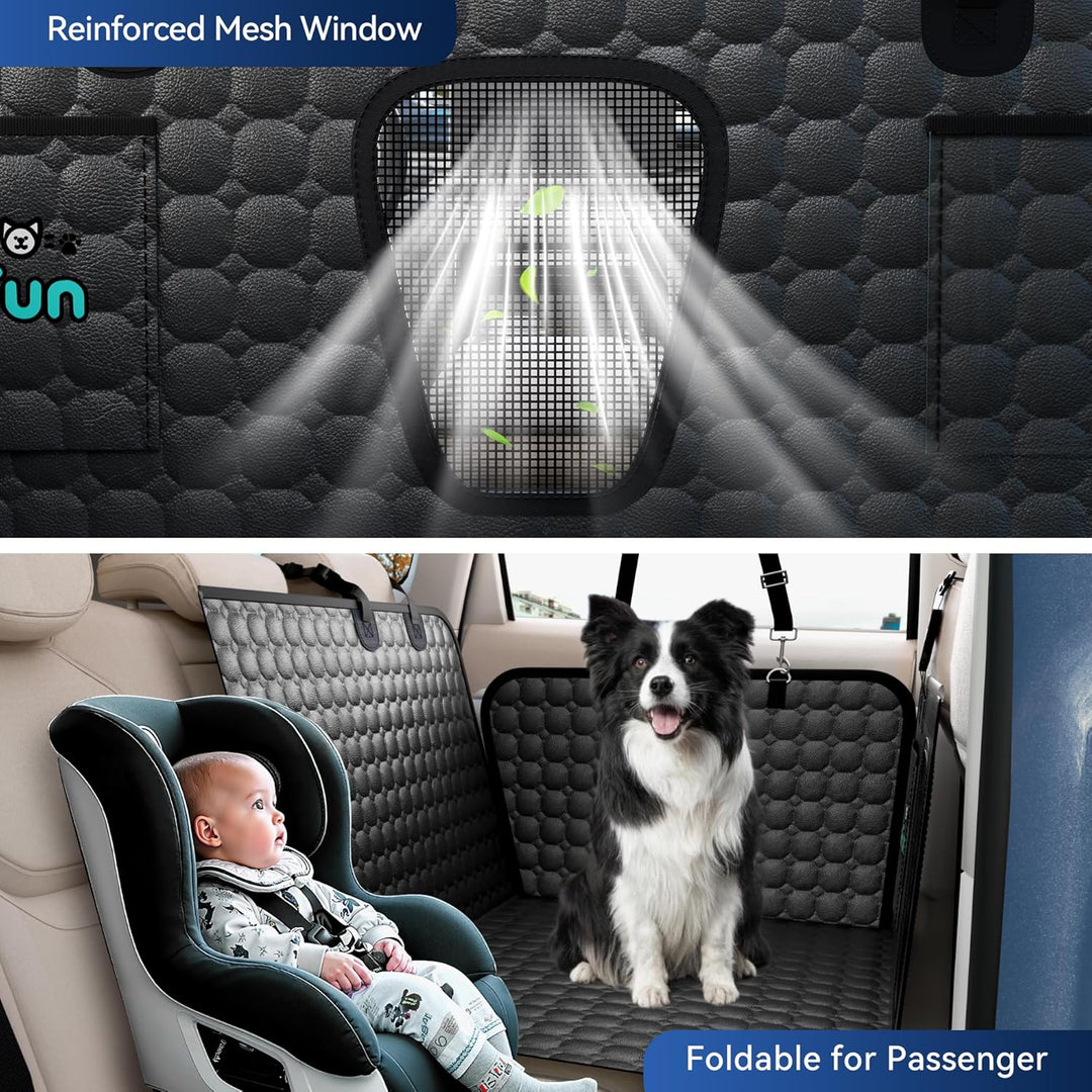 Hundedecke Auto Rückbank (132x62cm), PU-Leder Hundesitz Auto Rücksitzschoner Autodecke Harter Unters