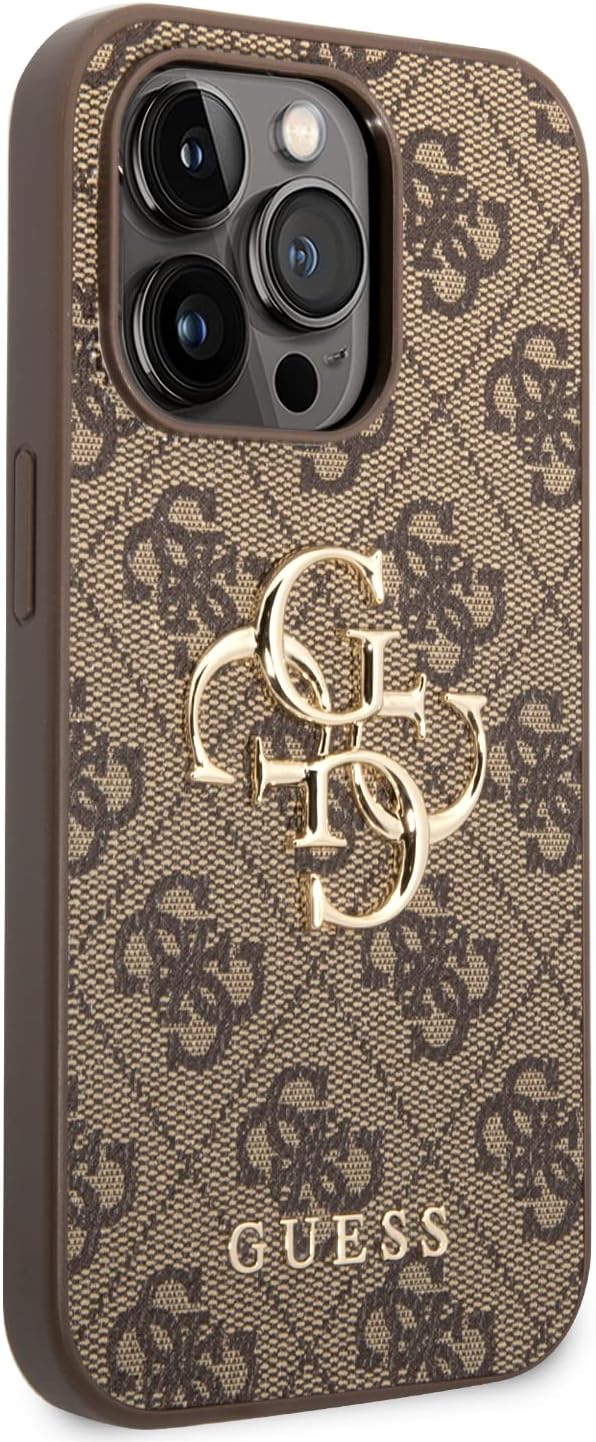 Guess GUHCP14L4GMGBR hülle für iPhone 14 Pro 6, 1" braun/Brown hardcase 4G Big Metal Logo, GUHCP14L4
