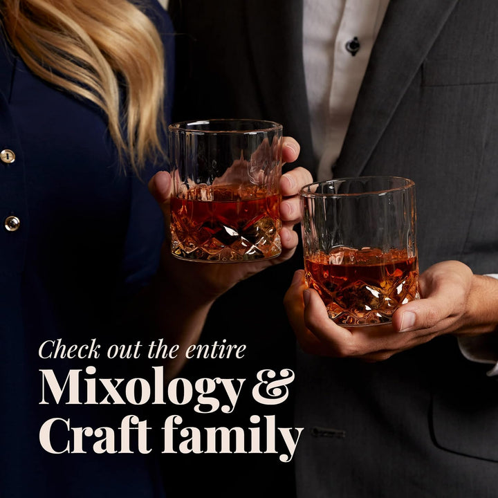 Mixology & Craft Whiskey Stones Geschenkset für Männer - 2 Gläser, 8 Kühlsteine & Holzkiste - Whiske