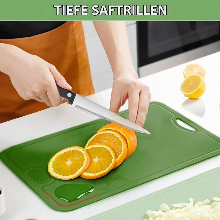 Gintan Flexibles TPU Schneidebrett, BPA-frei, mit Messer- und Saftrille, kratzfeste flexible Schneid