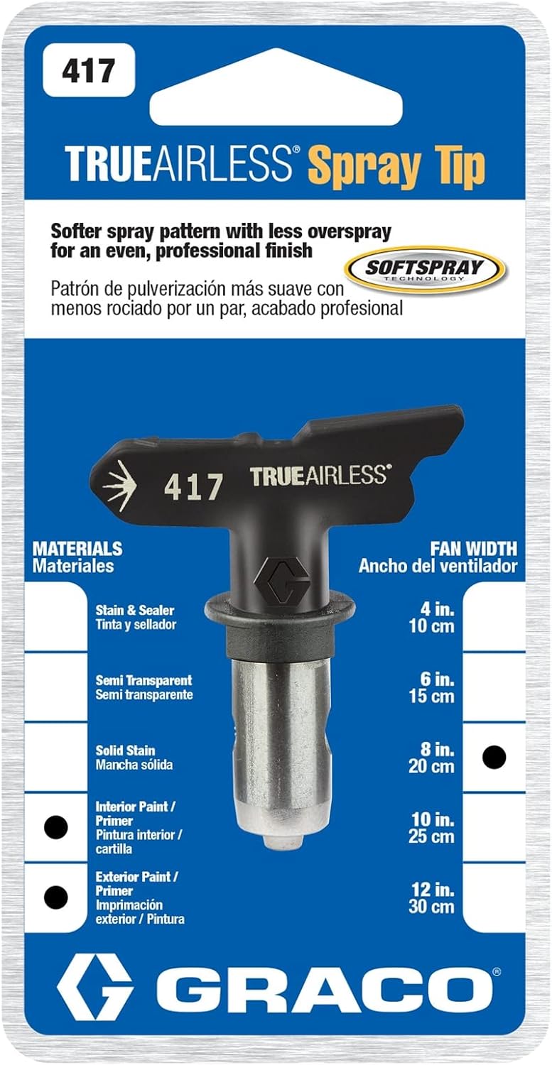 Graco TRA417 TrueAirless 417 Spritzdüse - für Magnum A45, A60, A80, A100, ProS19, ProS21, Schwarz