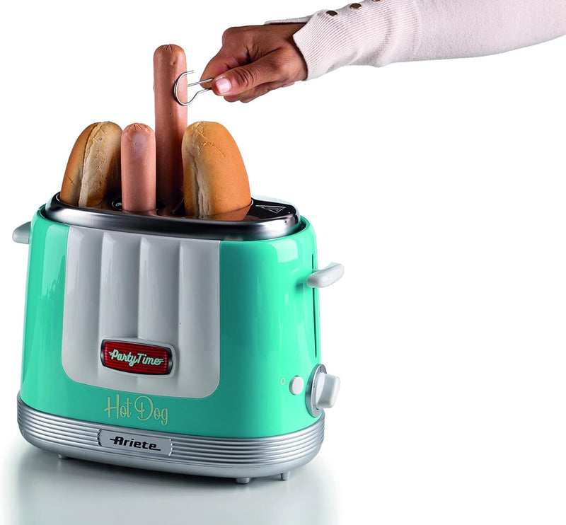 Ariete 206 Hot Dog Maker Party Time, Hot Dog Maker, 650 W, 5 Garstufen, 4 Garräume, automatischer Au